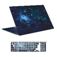 استیکر لپ تاپ توییجین و موییجین طرح Space کد 148 مناسب برای لپ تاپ 15.6 اینچ به همراه برچسب حروف فارسی کیبورد 