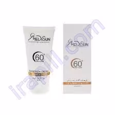 کرم ضد آفتاب بدون رنگ SPF60 مدیسان مناسب پوست چرب و معمولی 50 میلی لیتر