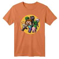 تی شرت آستین کوتاه بچگانه مدل ماینکرفت کد 3 رنگ گلبهی