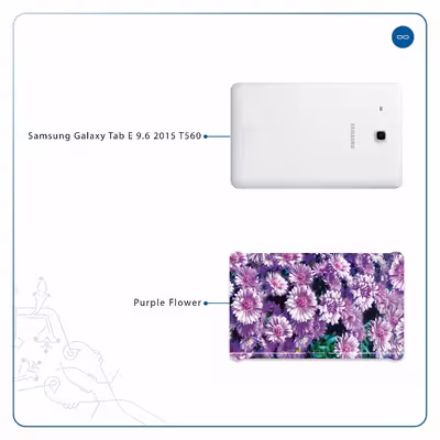 برچسب پوششی ماهوت مدل Purple-Flower مناسب برای تبلت سامسونگ Galaxy Tab E 9.6 2015 T560