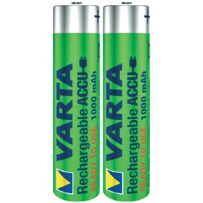 باتری نیم قلمی قابل شارژ وارتا مدل ACCU1000mAh بسته 2 عددی