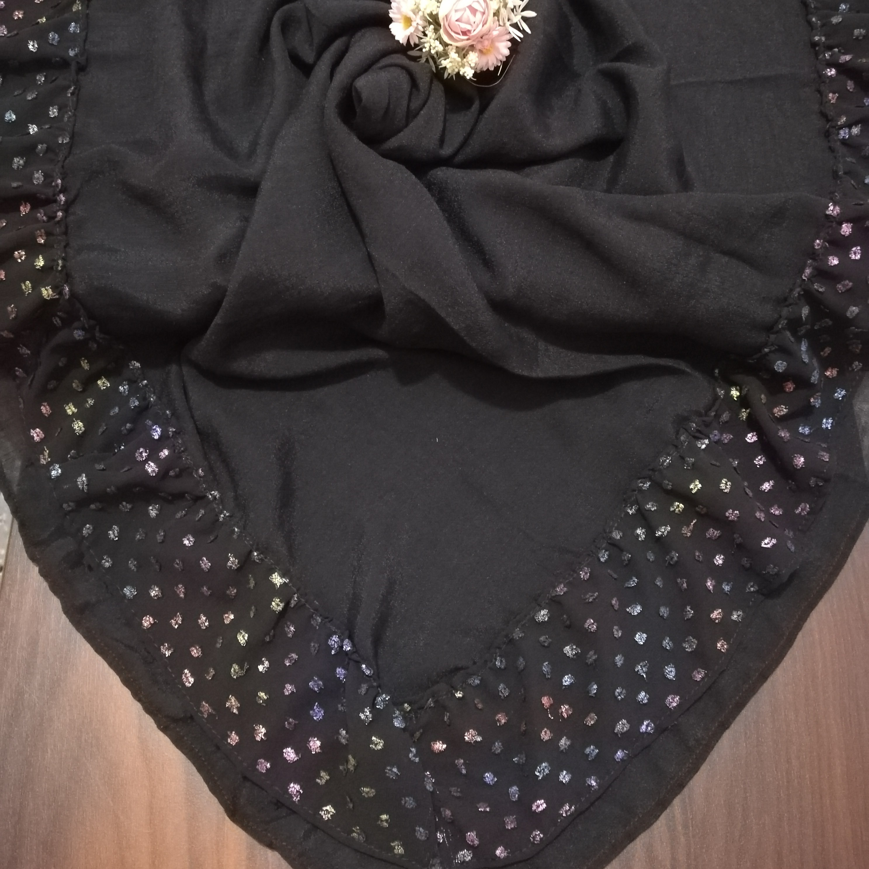 روسری مجلسی زنانه طرح حریر رنگی