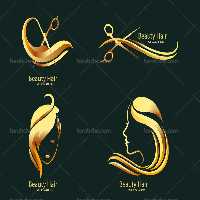 لوگوی سالن زیبایی طلایی رنگ | گرافیک با طعم تربچه