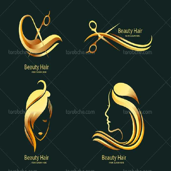 لوگوی سالن زیبایی طلایی رنگ | گرافیک با طعم تربچه