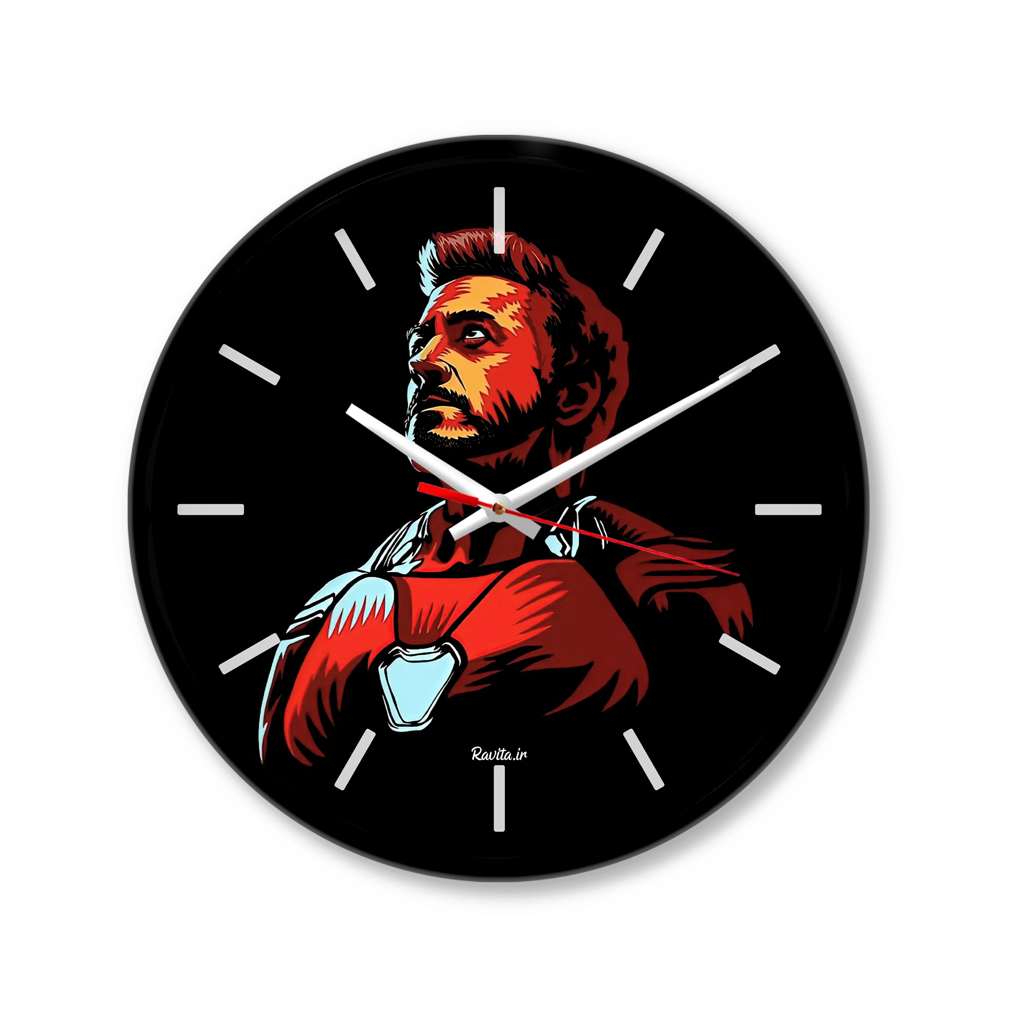 ساعت رومیزی راویتا مدل انتقام جویان کد 3376 در رنگ های مشکی و سفید