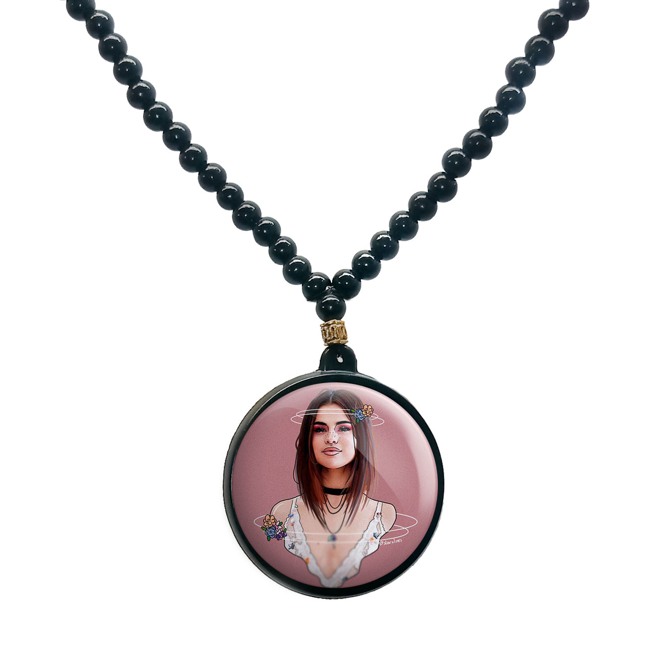 گردنبند پرمانه طرح سلنا گومز کد pmd.1123مدل دو طرفه