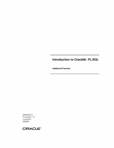 خرید و دانلود نسخه کامل کتاب Introduction to Oracle9i - PL SQL Additional Practices