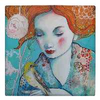 کاشی کارنیلا طرح نقاشی بانو مدل لوحی کد WKB20