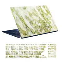 استیکر لپ تاپ توییجین و موییجین طرح Marble کد 06 مناسب برای لپ تاپ 15.6 اینچ به همراه برچسب حروف فارسی کیبورد 