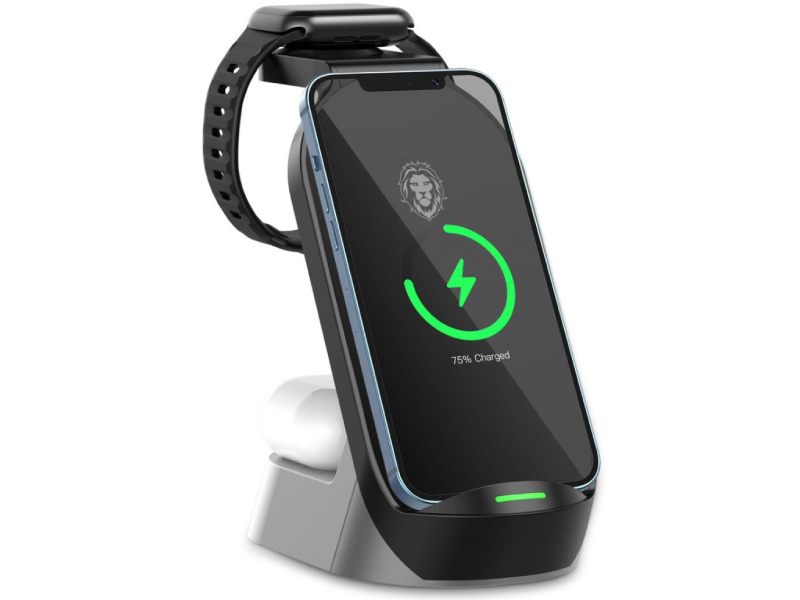 شارژر بی سیم چهار کاره گرین مدل GN4IN1WCBK 4IN1 15W Fast Wireless Charger