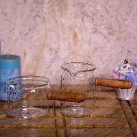 شیر جوش  کوتاه  پیرکس دسته چوبی  