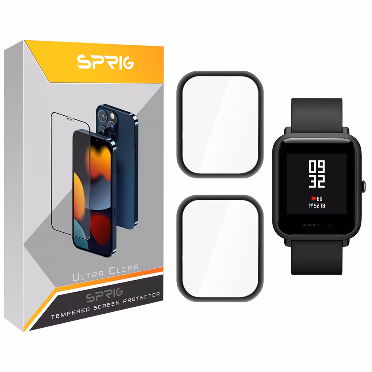 محافظ صفحه نمایش نانو اسپریگ مدل SPG مناسب برای ساعت هوشمند امیزفیت Bip Lite بسته دو عددی