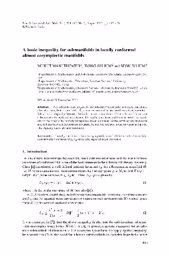خرید و دانلود نسخه کامل کتاب A basic inequality for submanifolds in locally conformal almost cosymplectic manifolds
