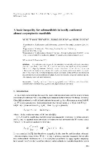 خرید و دانلود نسخه کامل کتاب A basic inequality for submanifolds in locally conformal almost cosymplectic manifolds