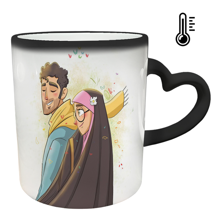 ماگ حرارتی مدل دسته قلبی طرح عاشقانه کد 309