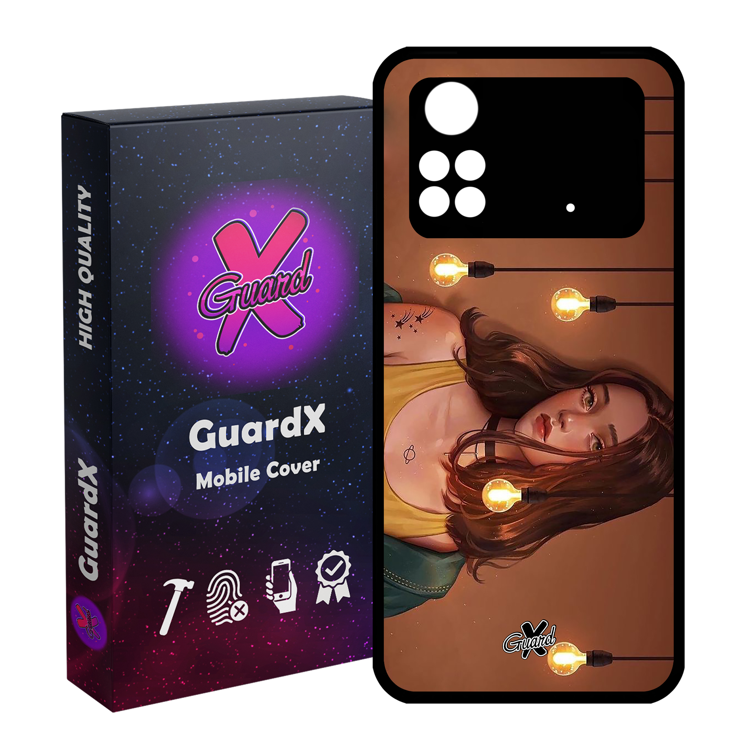 کاور گارد ایکس طرح Girl مدل Glass10034 مناسب برای گوشی موبایل شیائومی Poco M4 Pro 4G