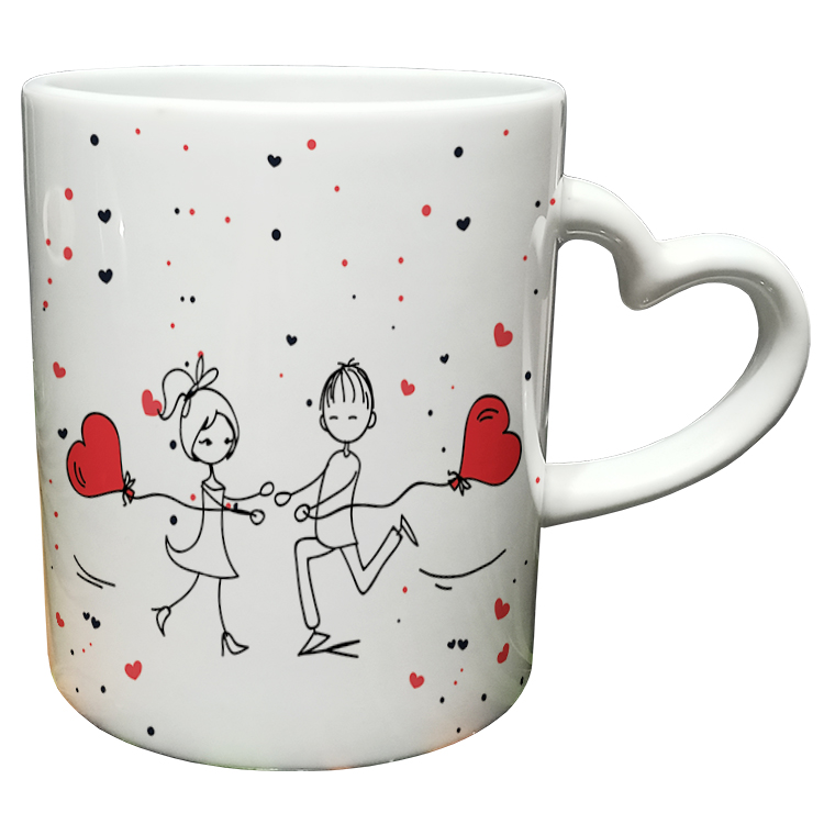 ماگ مدل دسته قلبی طرح عاشقانه کد 6