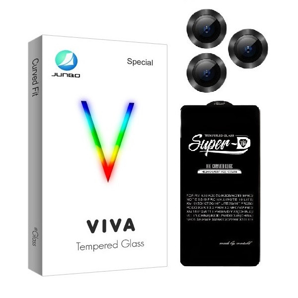 محافظ صفحه نمایش جانبو مدل Super D مناسب برای گوشی موبایل سامسونگ Galaxy A24 به همراه محافظ لنز دوربین | کالا برتری