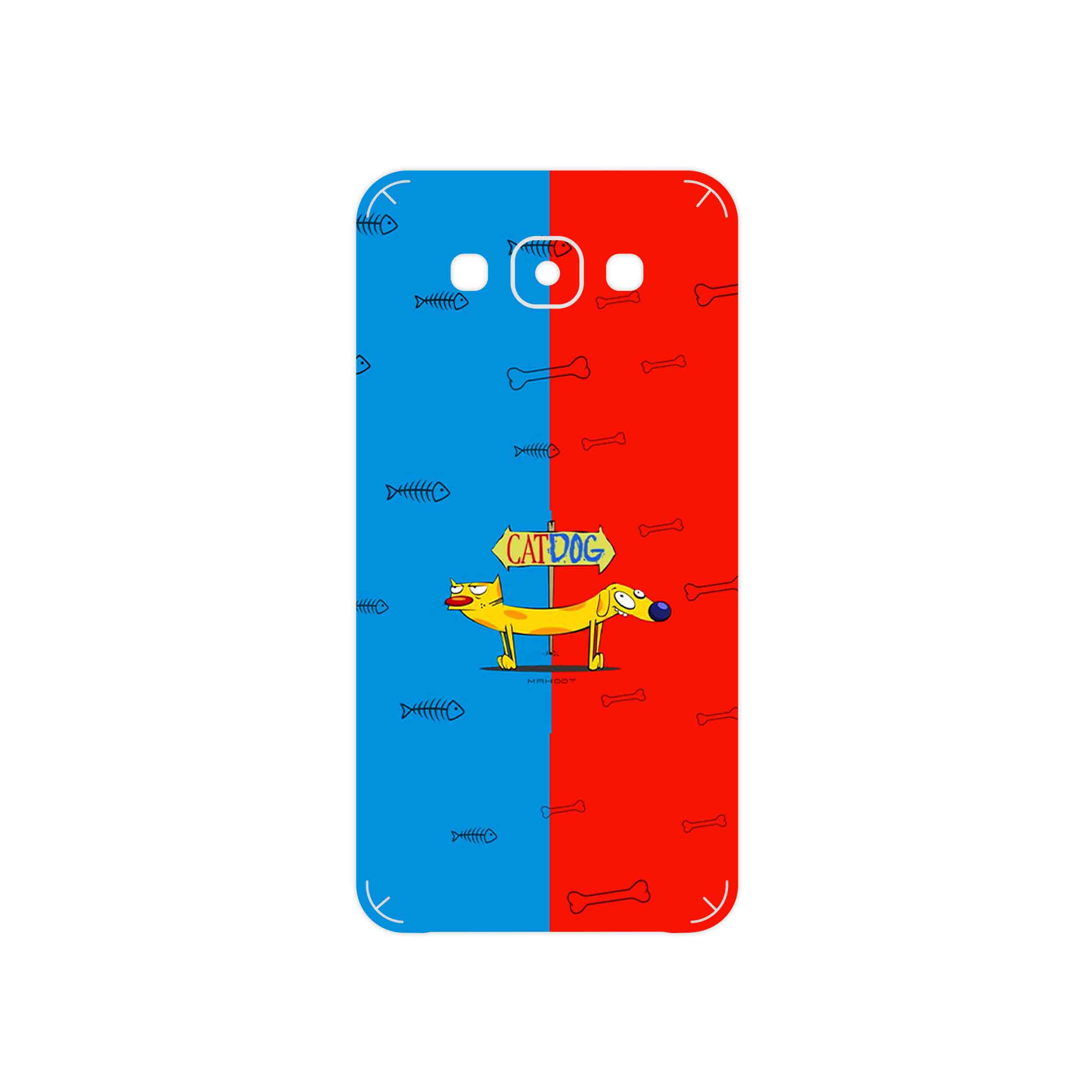 برچسب پوششی ماهوت مدل CatDog مناسب برای گوشی موبایل سامسونگ Galaxy E7