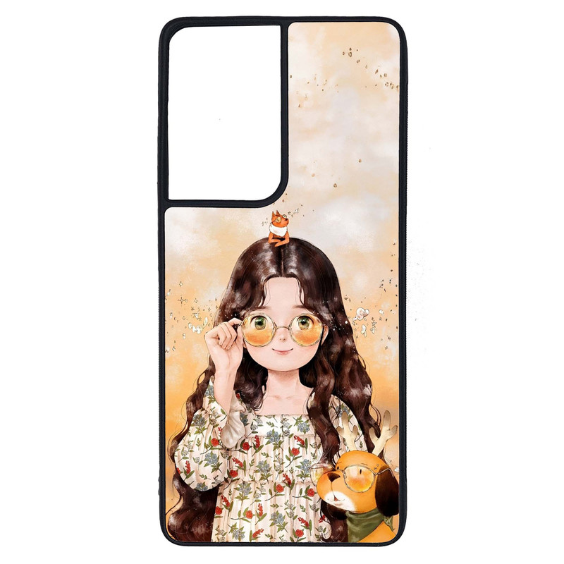 کاور طرح دختر کد G-214 مناسب برای گوشی موبایل سامسونگ Galaxy S21 Ultra | دیجی قاب دونی