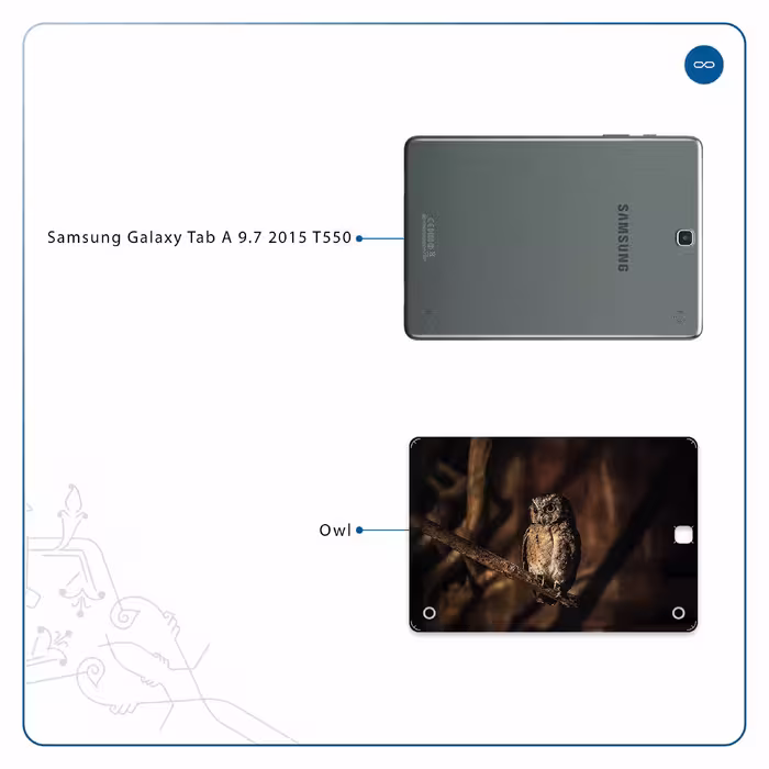 برچسب پوششی ماهوت مدل Owl مناسب برای تبلت سامسونگ Galaxy Tab A 9.7 2015 T550