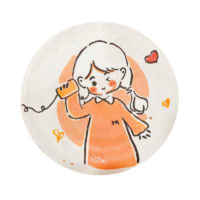 بشقاب دیوارکوب سفالی مدل عاشقانه کد 01 مجموعه دو عددی