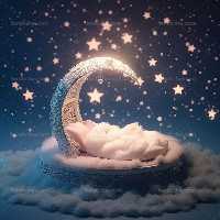 بک دراپ عکاسی نوزاد با ماه | گرافیک با طعم تربچه