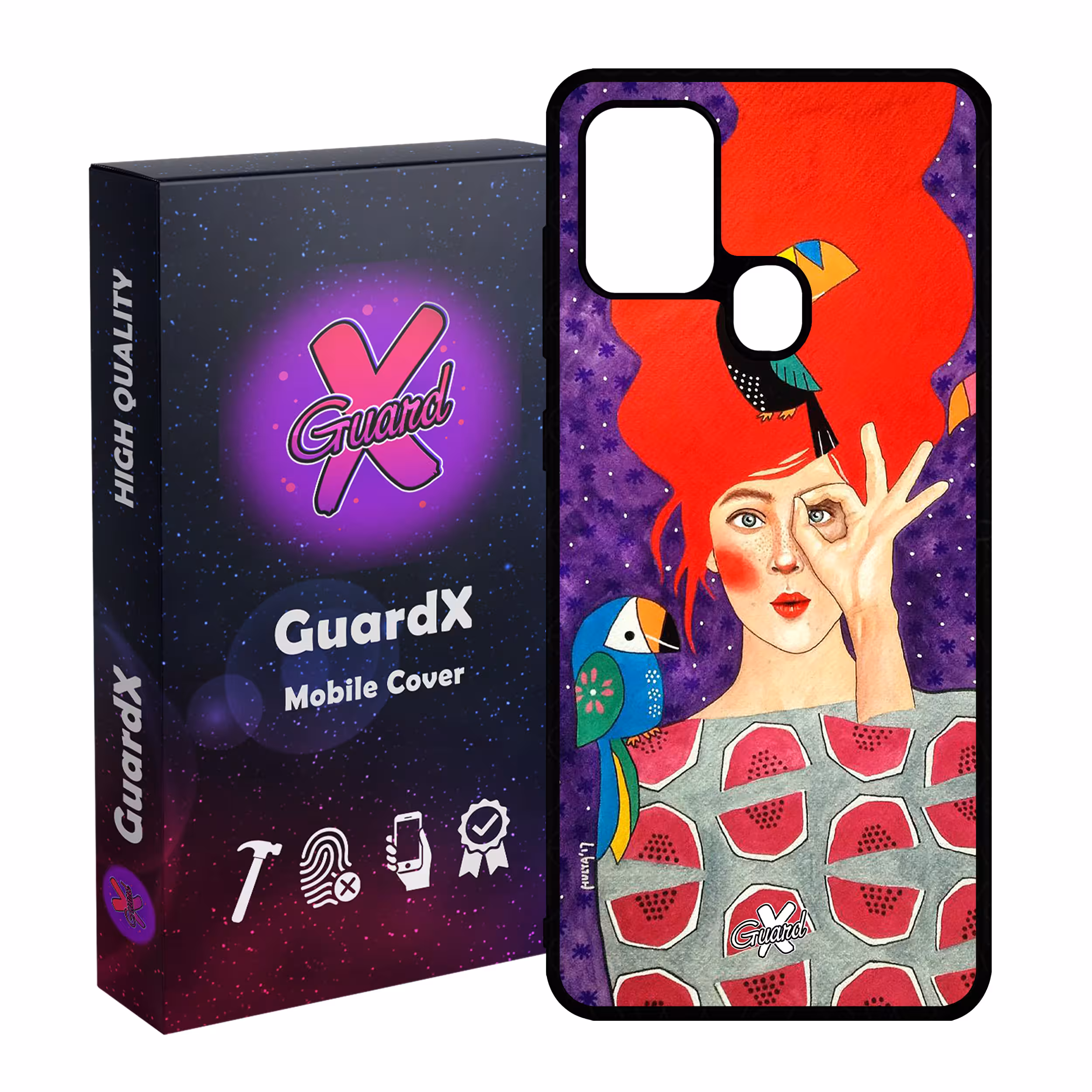 کاور گارد ایکس طرح Girl مدل Glass10153 مناسب برای گوشی موبایل سامسونگ Galaxy A21s