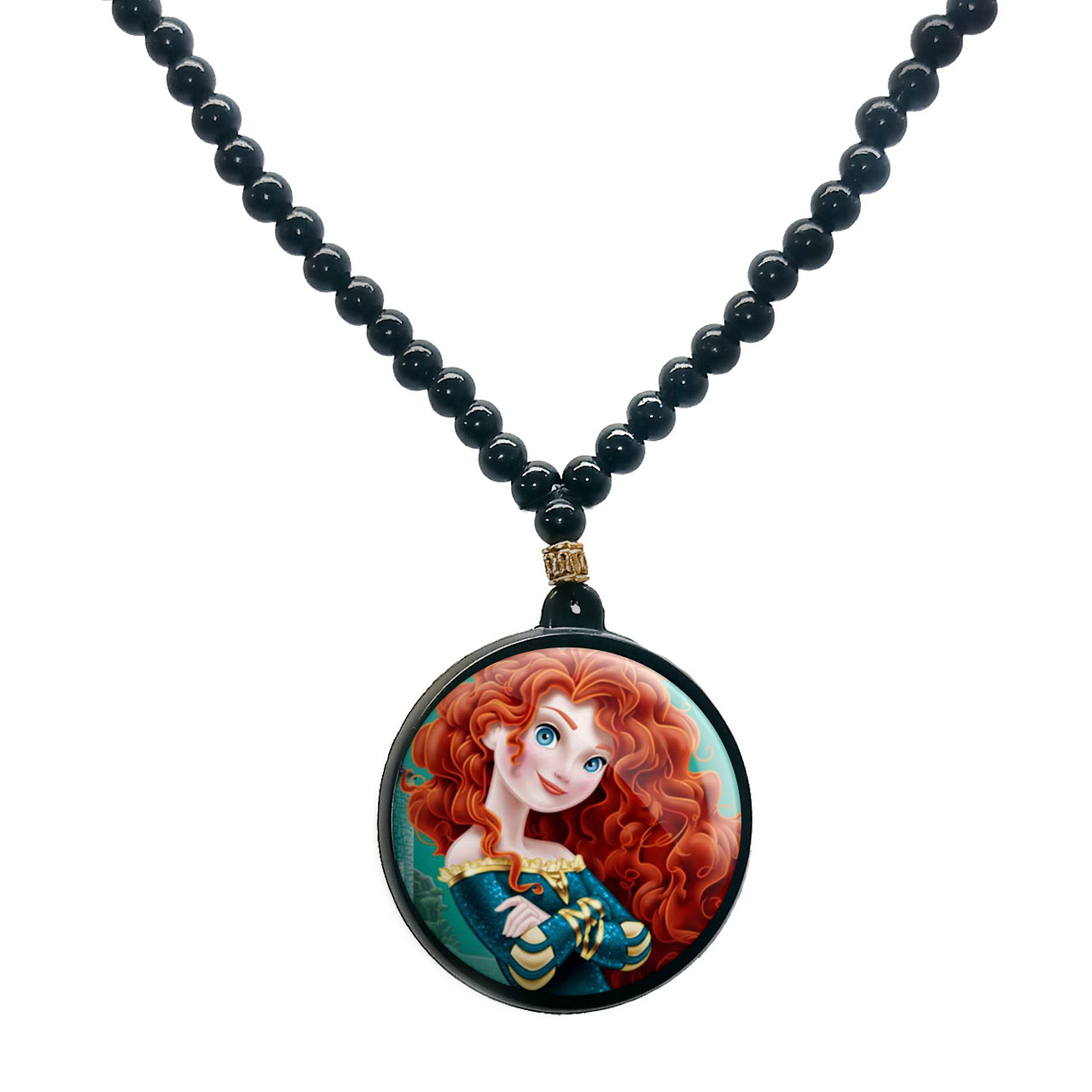 گردنبند پرمانه طرح پرنسس ها کد pmd.249 مدل دو طرفه