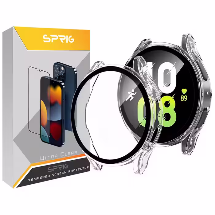 کاور اسپریگ مدل Hard Guard مناسب برای ساعت هوشمند سامسونگ Galaxy Watch 4 40mm به همراه محافظ صفحه نمایش | کالا برتری