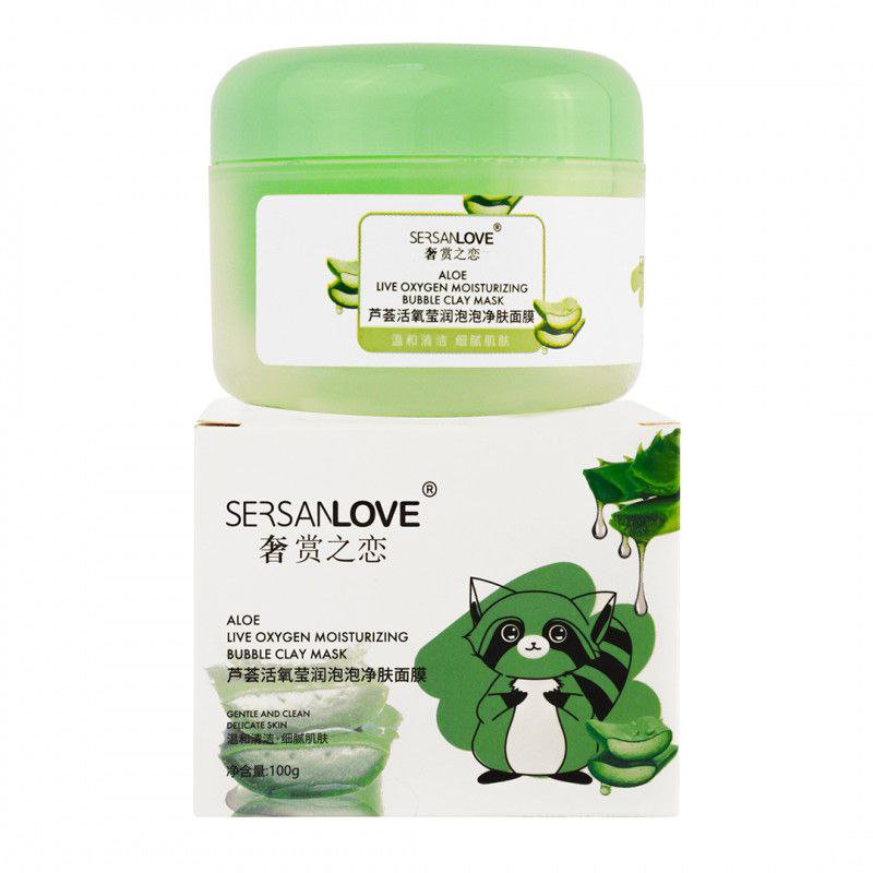 ماسک حبابی خاک رس و آلوئه ورا سرسان لاو