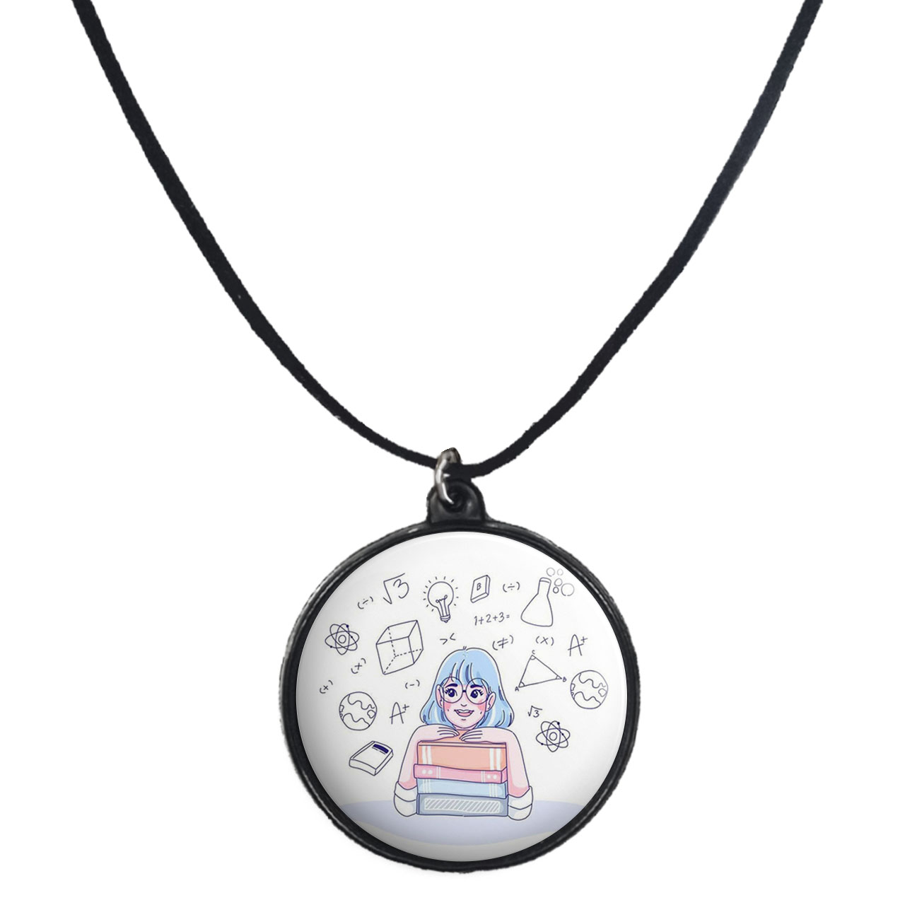 گردنبند پرمانه طرح ریاضی کد pmb.30639 مدل دو طرفه