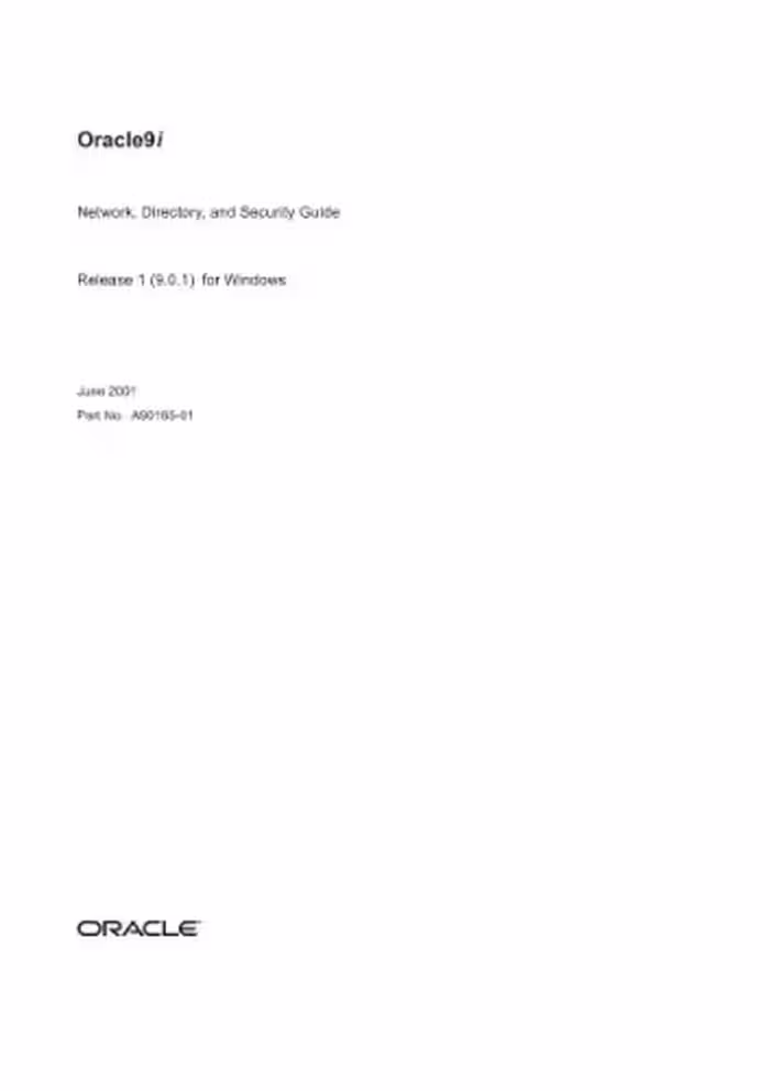 خرید و دانلود نسخه کامل کتاب Oracle9i Network, Directory, and Security Guide (Part No. A90165-01) (Release 9.0.1)