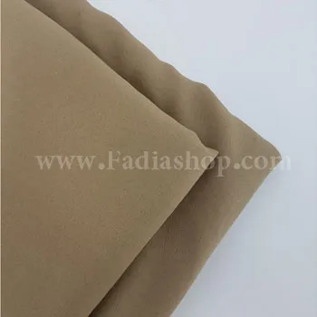 لایی چسب حریر کرم خاکی پررنگ متری