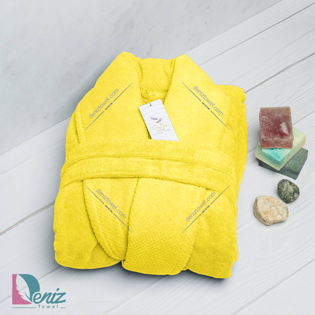 حوله تن پوش بلو طرح ماکرو رنگ لیمویی