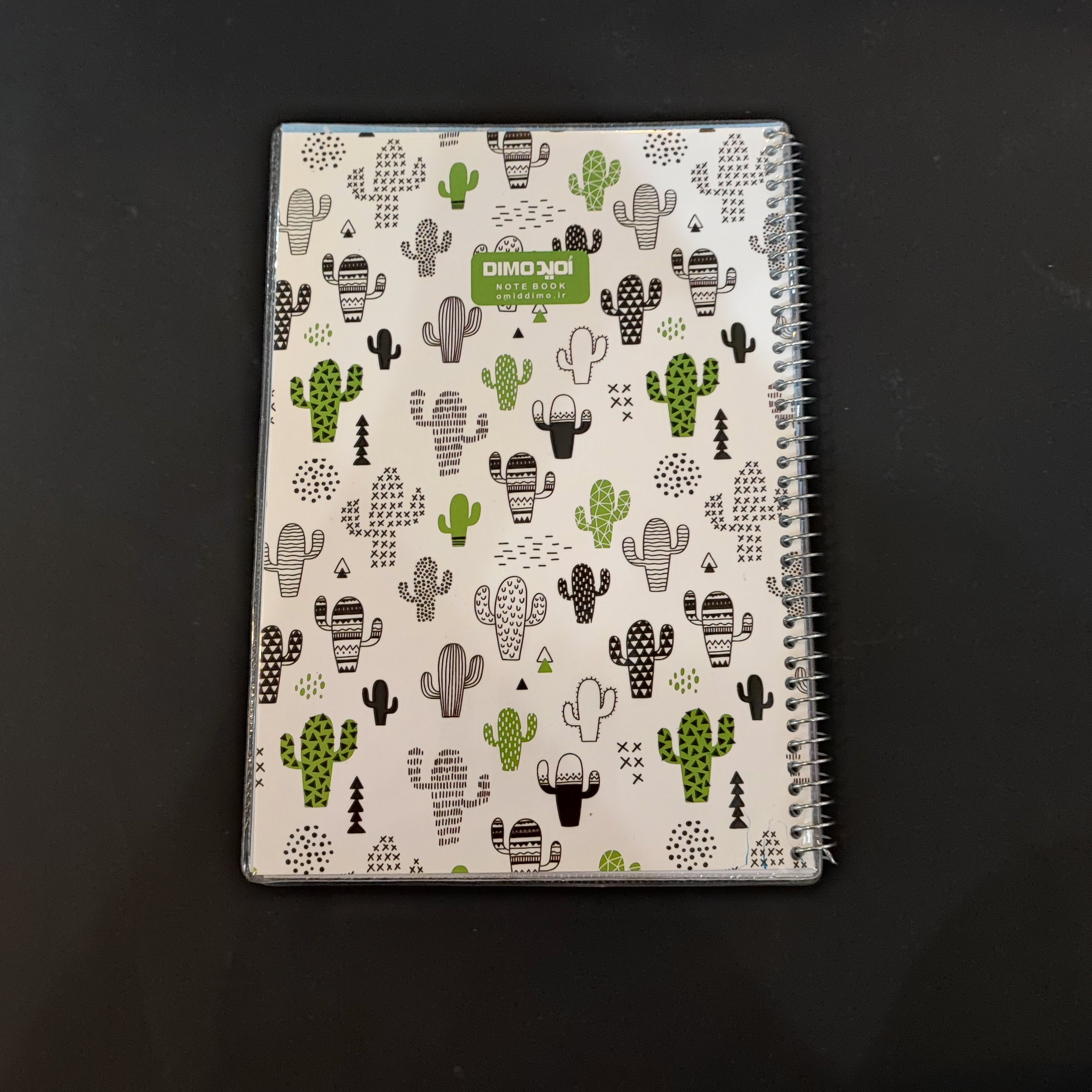 دفتر  80 برگ خط دار - مجلد سیمی امید - طرح  کاکتوس