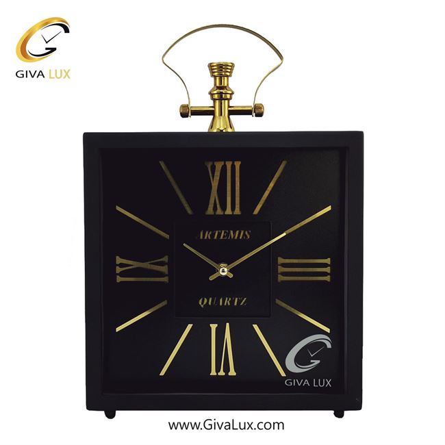 ساعت رومیزی اورجینال آرتمیس آلیاژ فلزی مشکی| کد رفرنس 20158، مدل: 2030Black Gold