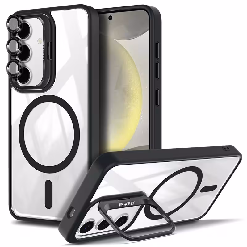 قاب اورجینال Samsung Galaxy S23 FE مگ سیف دار مدل Metal Stand   محافظ لنز رینگی ست