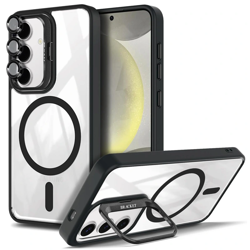 قاب اورجینال Samsung Galaxy S23 FE مگ سیف دار مدل Metal Stand   محافظ لنز رینگی ست