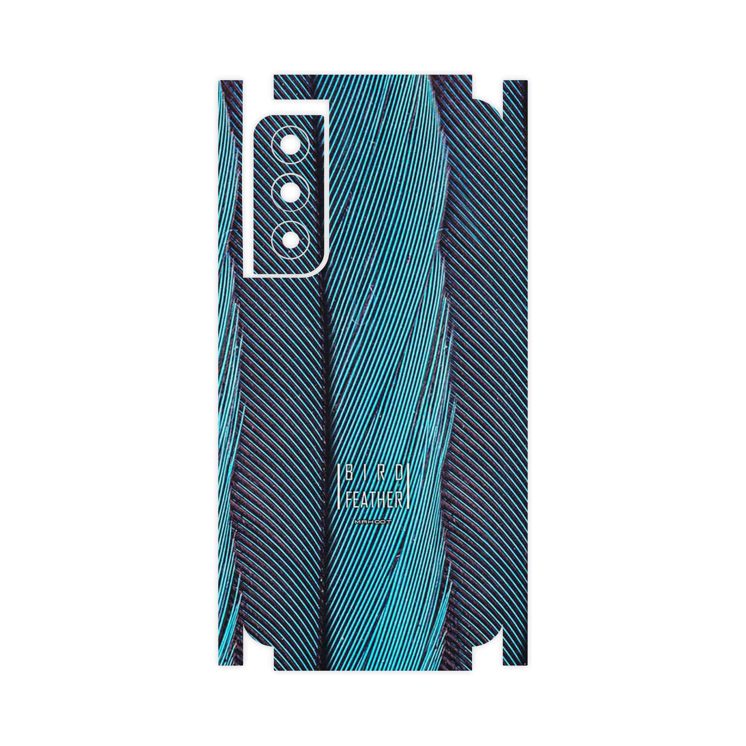 برچسب پوششی ماهوت مدل Turquoise feathers-FullSkin مناسب برای گوشی موبایل سامسونگ Galaxy S21 FE 5G