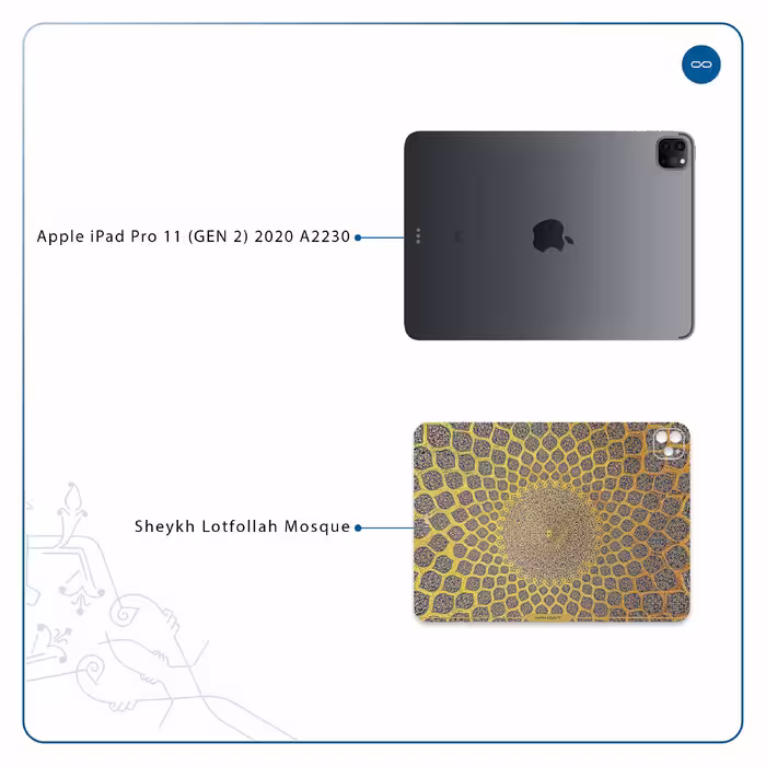 برچسب پوششی ماهوت مدل Iran-Tile2 مناسب برای تبلت اپل iPad Pro 11 (GEN 2) 2020 A2230