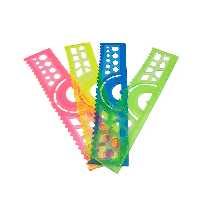 خط کش ژله ای 20 سانتی متر شابلون و نقاله دار