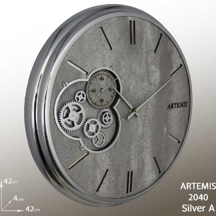ساعت دیواری آرتمیس کد 2040 Silver A نقره ای