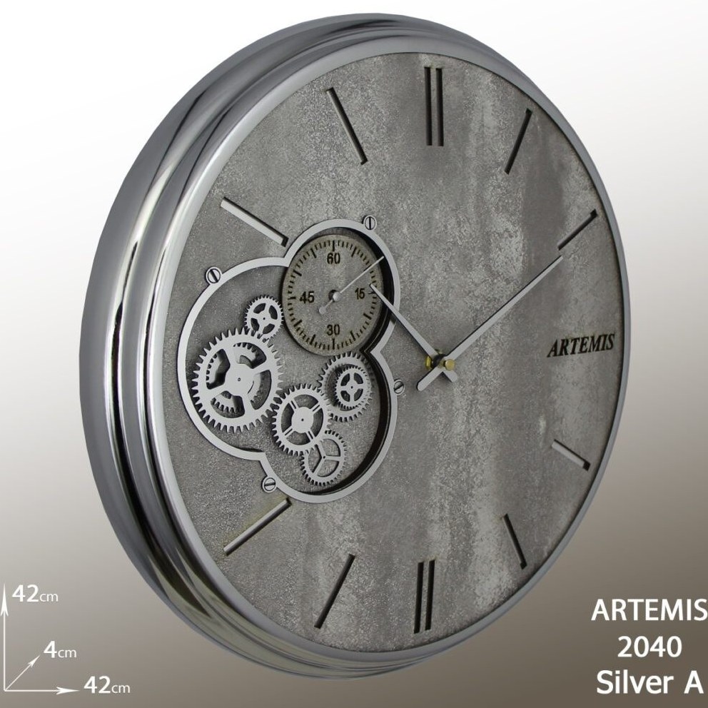 ساعت دیواری آرتمیس کد 2040 Silver A نقره ای