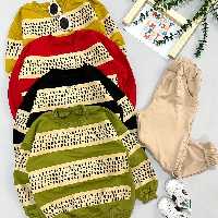 بلوز شلوار پسرانه و دخترانه اسپورت لش  سایز 45 تا 60 سبز و قرمز و مشکی و زرد