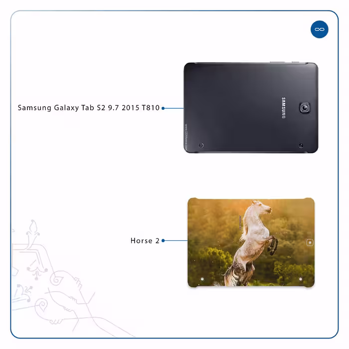 برچسب پوششی ماهوت مدل Horse-2 مناسب برای تبلت سامسونگ Galaxy Tab S2 9.7 2015 T810