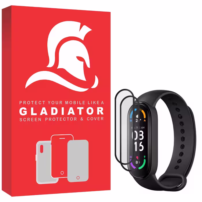 محافظ صفحه نمایش گلادیاتور مدل GWP2000 مناسب برای ساعت هوشمند شیائومی Mi Band 6 بسته دو عددی