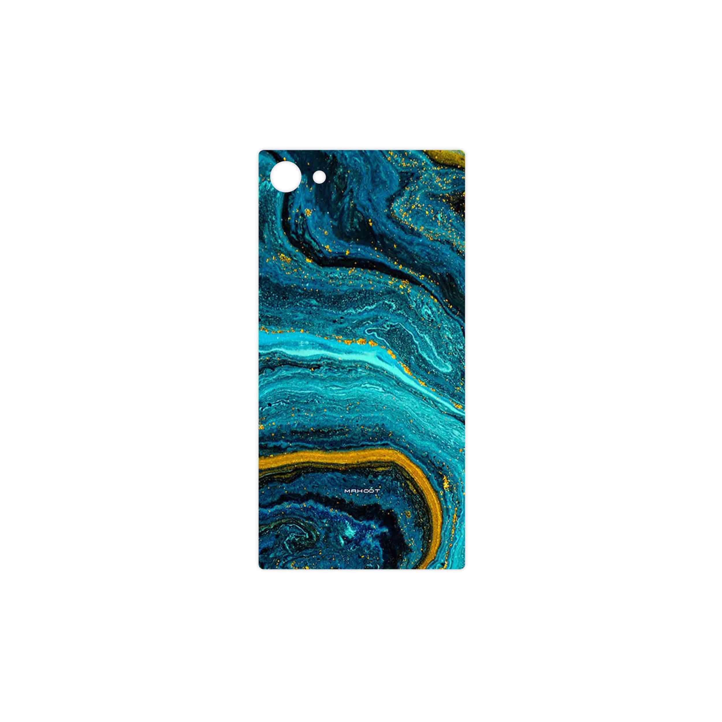 برچسب پوششی ماهوت مدل Turquoise marblewith golden streaks مناسب برای گوشی موبایل سونی Xperia Z5 Compact