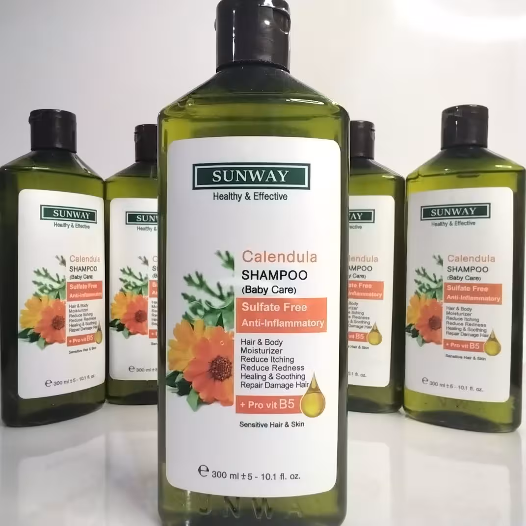 سان وی شامپو کالاندولا برای پوست و مو حساس و کودک فاقد سولفات  SUNWAY CALENDULA SHAMPOO BABY CARE FREE SULFATE قیمت قدیم