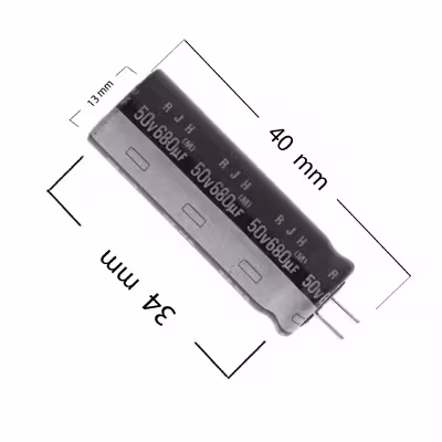 خازن الکترولیت 680 میکرو فاراد کد 00066 بسته 10 عددی